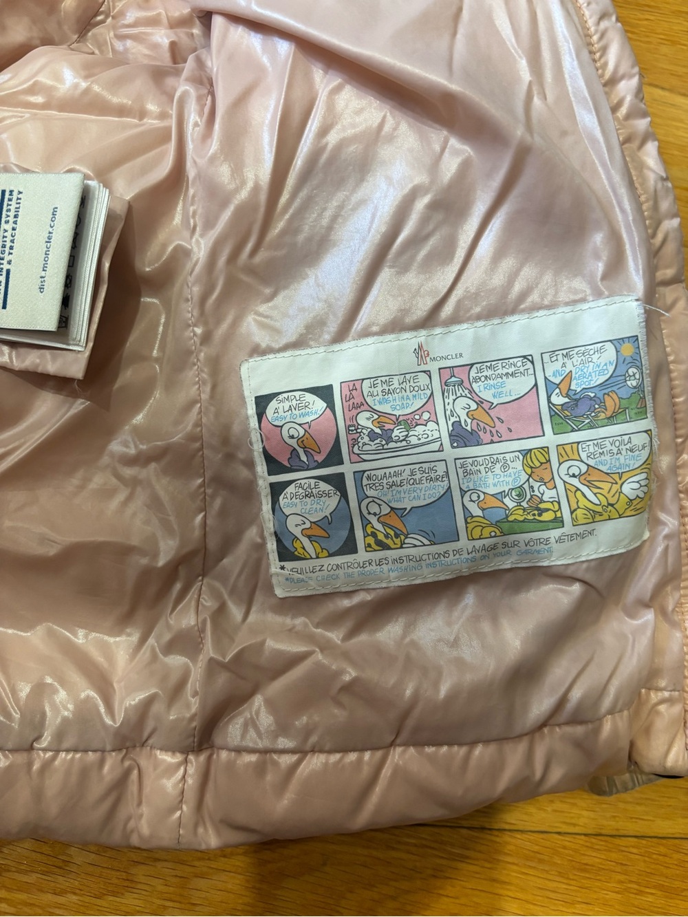 Moncler Kids Pale Pink Quilted Puffer Jacket with Fur-Trim Hood - Picture 13 of 13